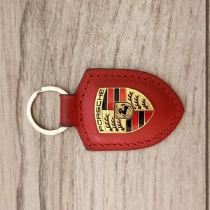 Porsche leather keychain